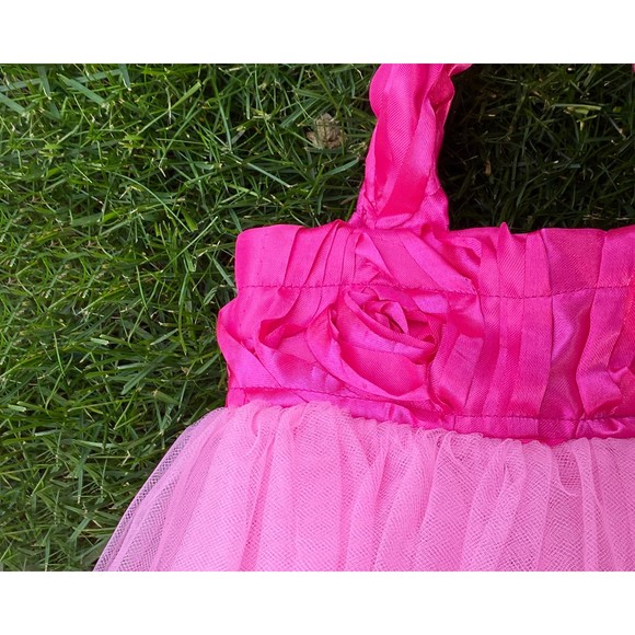 Princess Tote, Bridesmaid Bag, Fuchsia Hot Pink Flower Girl Tote, Tulle Tutu Bag - Picture 3 of 3